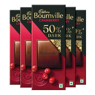 "Bournville Cranberry Dark Chocolate Bar, 80 grams (5 bars) - Click here to View more details about this Product